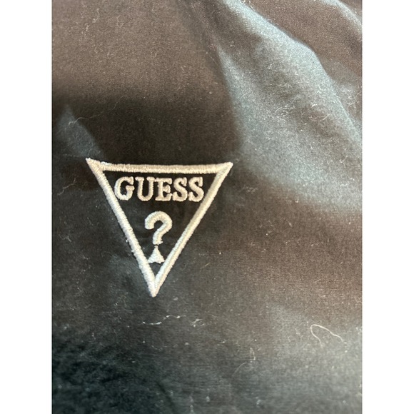 Guess Denimz Black Button Down Shirt Long Sleeve Red Stripe‎ Logo - Picture 6 of 9